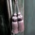 Pair of Dusty Mauve Luxury Key Tassels With Satin & Cut Velvet Details For Sale - Image 13 of 14