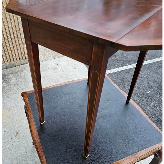 Baker Furniture Banded Mahogany Pembroke Table For Sale - Image 9 of 12