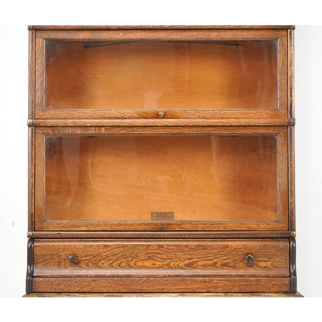 Antique Five Section Oak Globe Wernicke Barrister Bookcase For Sale - Image 4 of 13