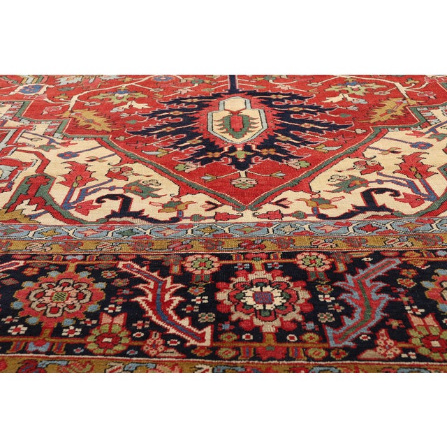 Late 19th Century Late 19th Century Persian Serapi Rug, 12'00 X 18'04 For Sale - Image 5 of 10