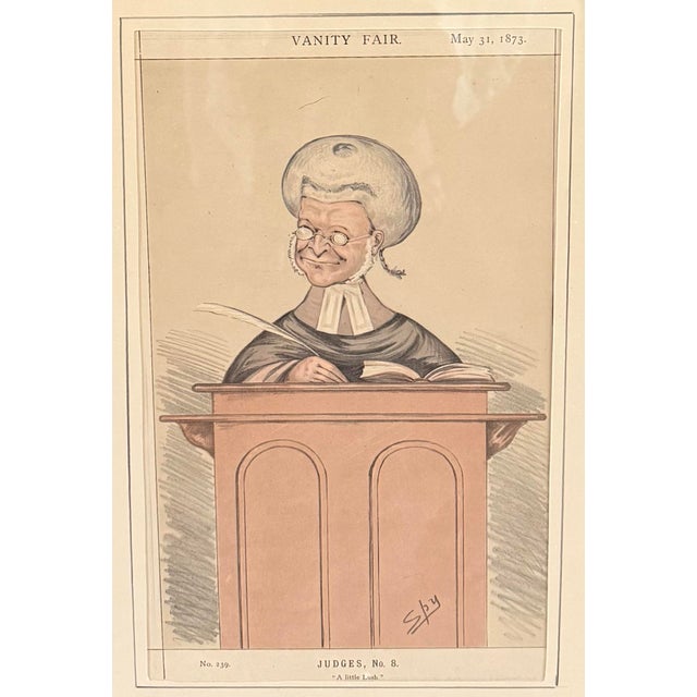English Framed Original 1873 Vanity Fair "Spy" Caricature Titled "A Little Lush" For Sale - Image 3 of 10