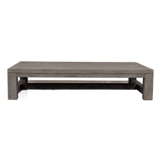 Restoration Hardware French Beam Weathered Oak Coffee Table For Sale