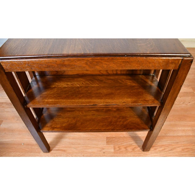 1900s Antique Mission Arts & Crafts Solid Tiger Oak Office Desk / Writing Desk For Sale - Image 16 of 16