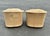 Wood Pair of Champagne Colored Swivel Chairs For Sale - Image 7 of 12