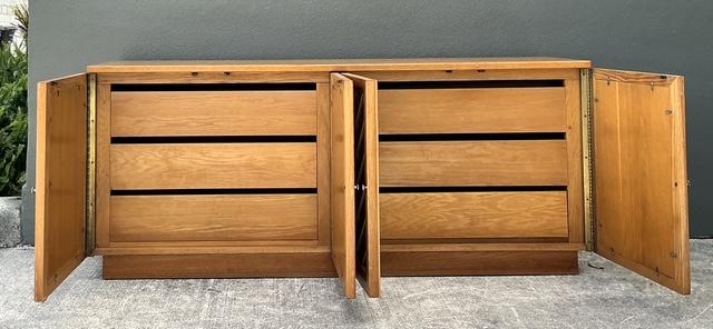 Vintage Bassett Chevron Mirrored Dresser - Side view