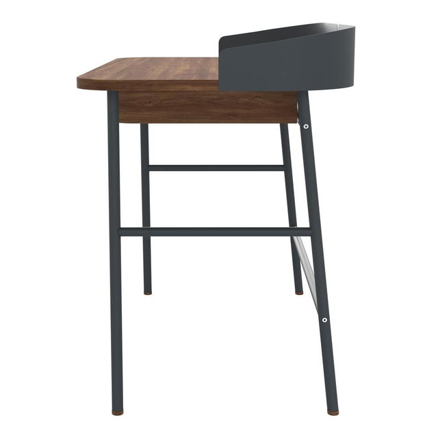 Slate Grey Metal Victor Desk in Natural Walnut by Harto For Sale - Image 6 of 8