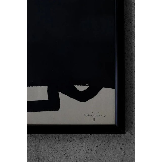 Eduardo Chillida, Composition, Original Lithograph on Cardboard, 1990s, Framed For Sale - Image 4 of 5