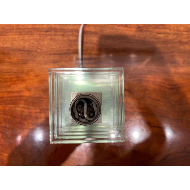 Modernist Art Deco Glass and Nickel Table Lamps from Maison Desny, France, 1930s, Set of 2 For Sale - Image 3 of 16