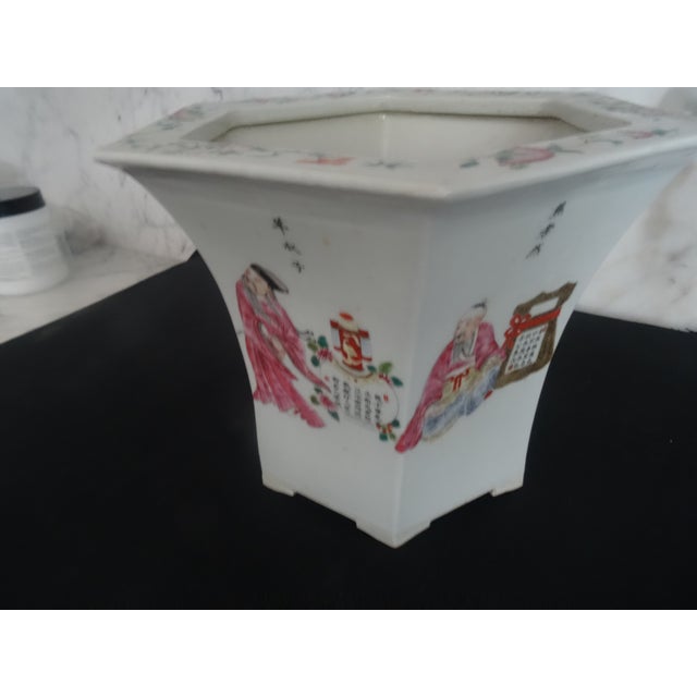Chinese Antique Chinese Jardiniere in a Hexagon Shape For Sale - Image 3 of 8