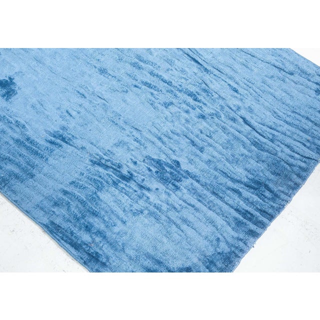 Modern Blue Hand-Knotted Silk Runner by Doris Leslie Blau For Sale In New York - Image 6 of 7