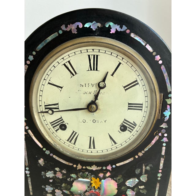 Wood Victorian Mantle Clock For Sale - Image 7 of 8