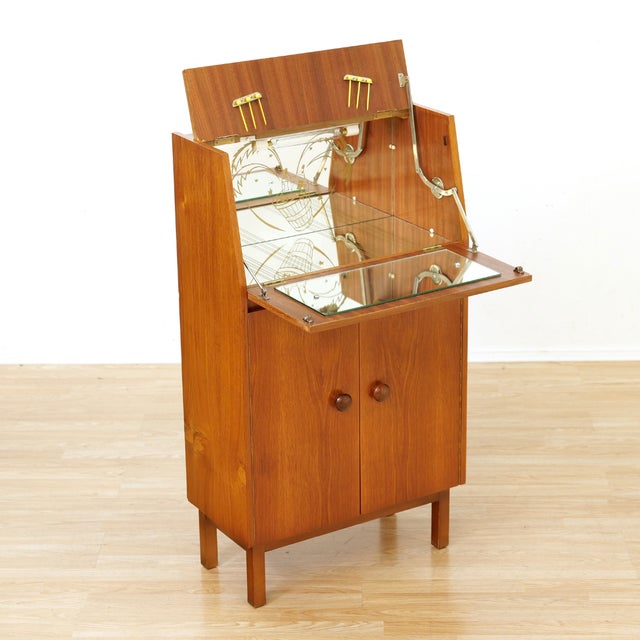1960s Teak English Dry Bar Liquor Cabinet For Sale - Image 9 of 10