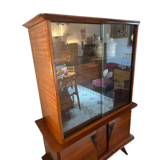 Brown Italian Display Case, 1950s For Sale - Image 8 of 15