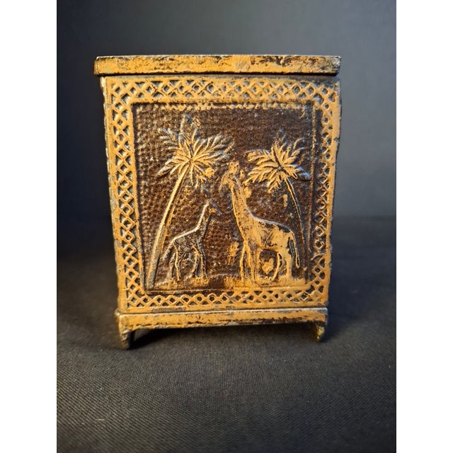 Antique 1882 Kyser & Rex Cast Iron Sport Safe Bank Elephant Giraffe Dog Patented For Sale - Image 9 of 18