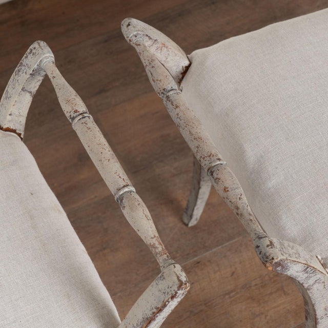 Pair, Early 20th Century Swedish Gray Gustavian Tabouret Stools For Sale - Image 11 of 15
