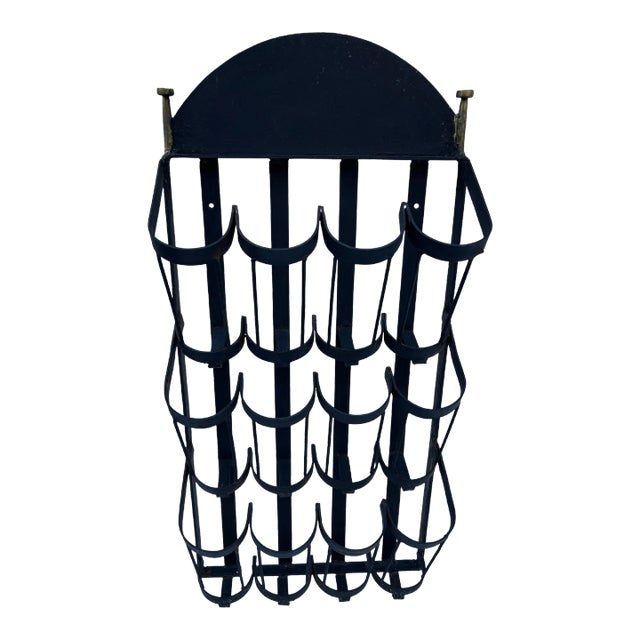 Wrought Iron Wall Mount Wine Bottle Holder For Sale