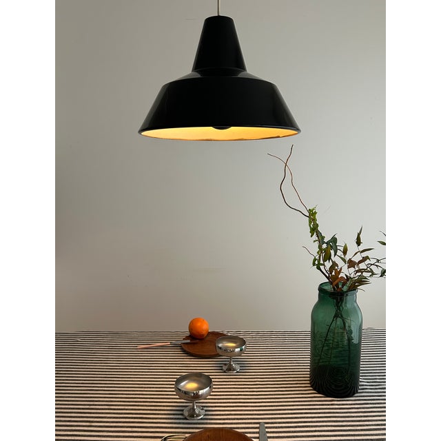 Metal Industrial Pendant Lamp attributed to Asger Bay Christiansen for Asger BC, 1970s For Sale - Image 7 of 12
