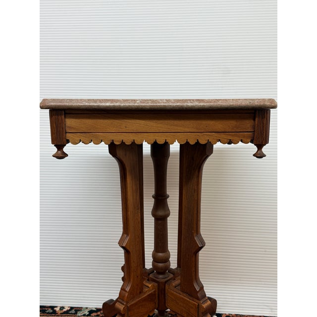 Victorian Eastlake Walnut Wood Parlor Table For Sale - Image 10 of 13