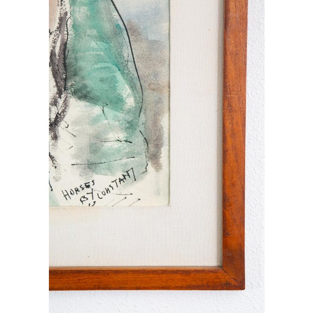 Artist: George Constant Watercolor Title: Horses Date: C 1968-1970 Size: 27.5 W x 21.5 H Signed About the Artist: George...