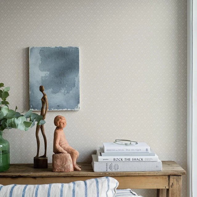 Mid-Century Modern SAMPLE - Boråstapeter Windrose Wallpaper In Stone For Sale - Image 3 of 3