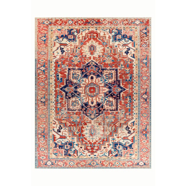 Antique Persian Heriz Serapi Area Rug For Sale - Image 9 of 9