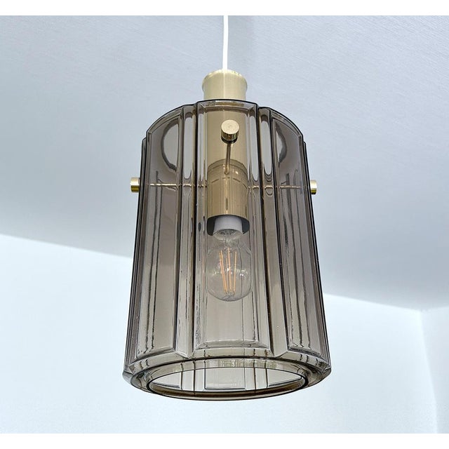 Gold Space Age Pendant Light in Glass from Glashütte Limburg, 1950s For Sale - Image 8 of 12