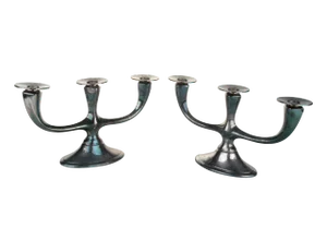 Silver-Plated German Candleholders - A Pair