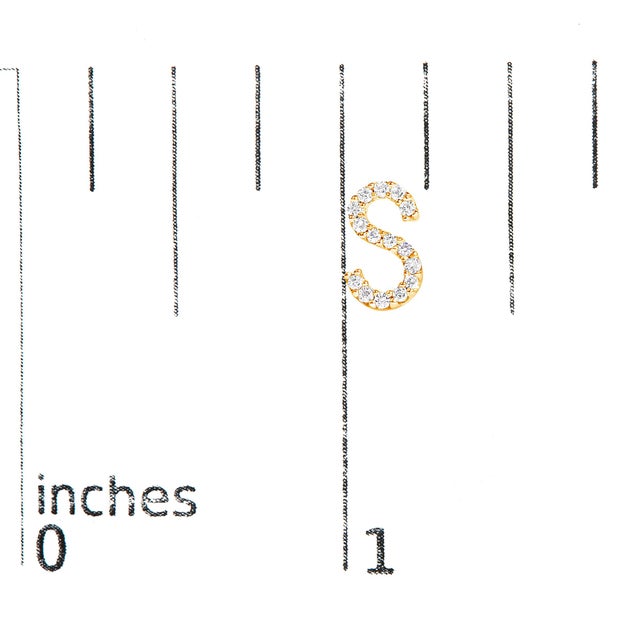Early 21st Century 10K Yellow Gold 1/10 Cttw Diamond 'S' Initial Stud Earring For Sale - Image 5 of 5