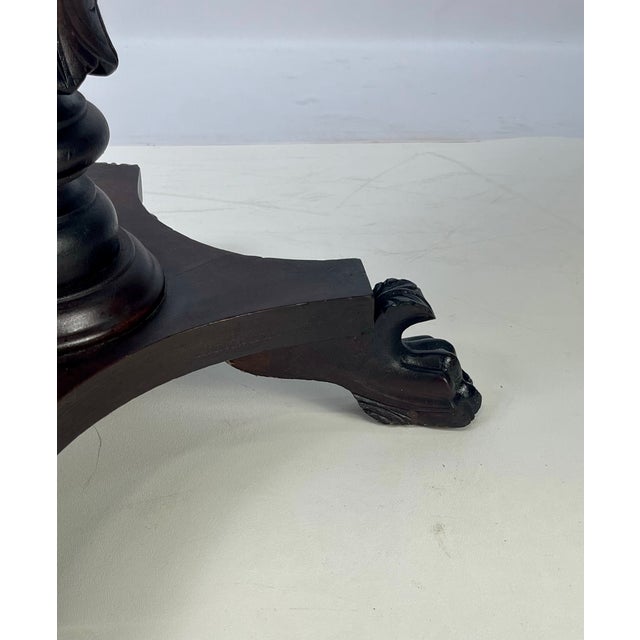 Wood 19th Century Empire Style Mahogany Drop-Leaf Work Table or Side Table For Sale - Image 7 of 18