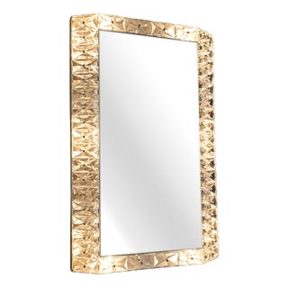 Illuminated Mirror with Decorated Crystal Glass Frame, 1960s For Sale