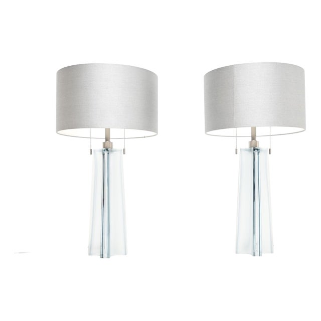 Italian Murano Glass Quatrefoil Table Lamps from Donghia, 2000, Set of 2 For Sale