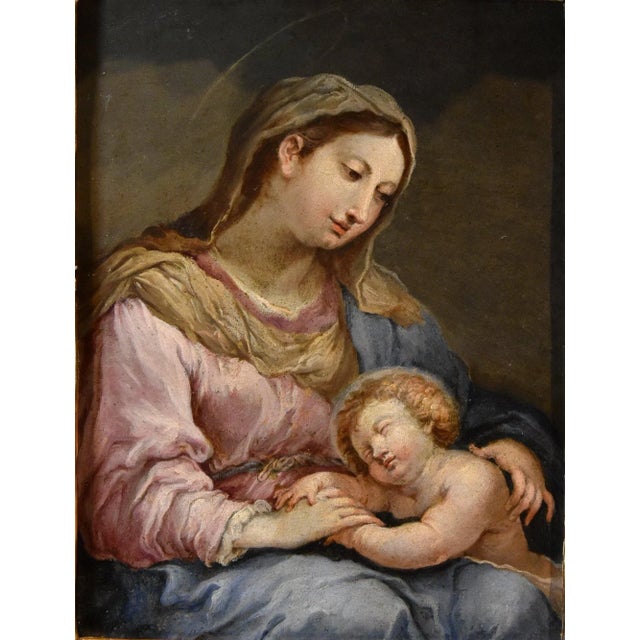 Sebastiano conca (gaeta 1680 – naples 1764) circle madonna with child oil on copper (26 x 20 cm - in a fine period frame...