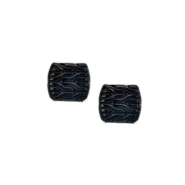 John Hardy Carved Onyx Cufflinks Sterling Silver Estate For Sale In New York - Image 6 of 12
