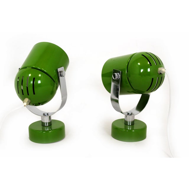 1970s Mid-Century Green Lamps attributed to Stanislav Indra, 1970s, Set of 2 For Sale - Image 5 of 14