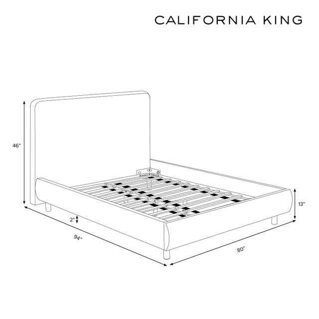 Transitional Stoffer Home x Cloth & Company Maura Slipcover Bed in Performance Velvet Steel - California King For Sale - Image 3 of 6