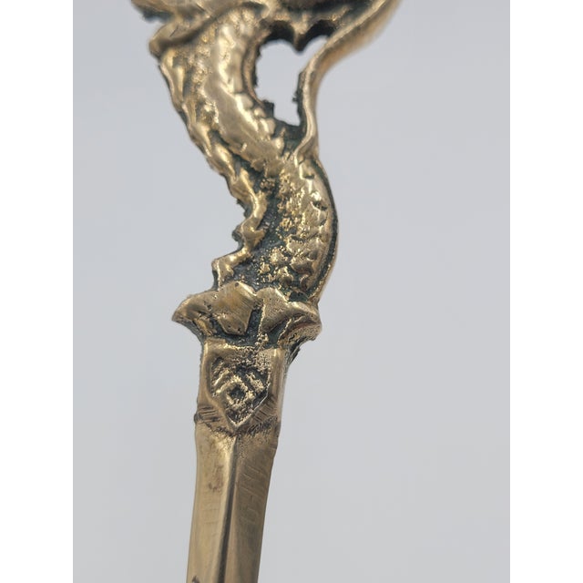 Mid 20th Century Solid Brass Dragon Letter Opener For Sale - Image 4 of 11