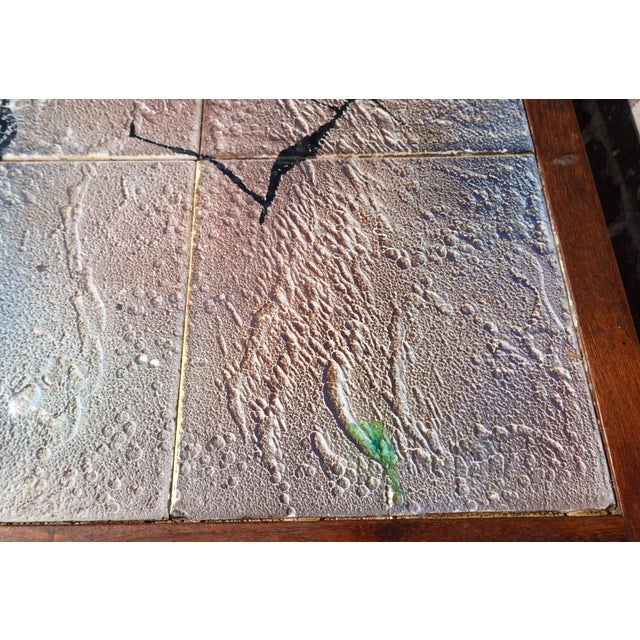 Wood Teak Coffee Table with Ceramic Tiles from Vallauris Lascaux, 1950s For Sale - Image 7 of 18