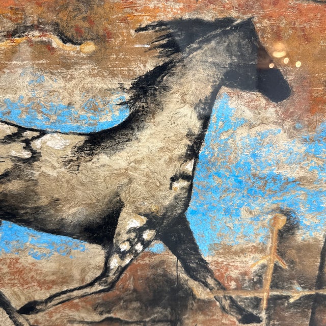 Monica Stobie “Columbia Plateau Pony” Pastel on Bark Paper, 1993 For Sale In San Francisco - Image 6 of 12