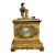 Clock Antique Marble With Sculpture and Brass Accent Mantel French Decor For Sale