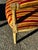 Louis XVI Cabriolet Armchair in Patinated Wood and Striped Velvet For Sale - Image 14 of 15