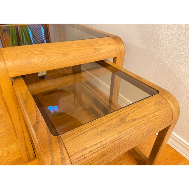 1960s Vintage Lou Hodges Style Nesting Tables - Set of 2 For Sale - Image 4 of 6