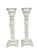 Vintage Pressed Glass Starburst Pinwheel Pattern Candle Holders - a Pair. Candle holders have geometric patterns and...