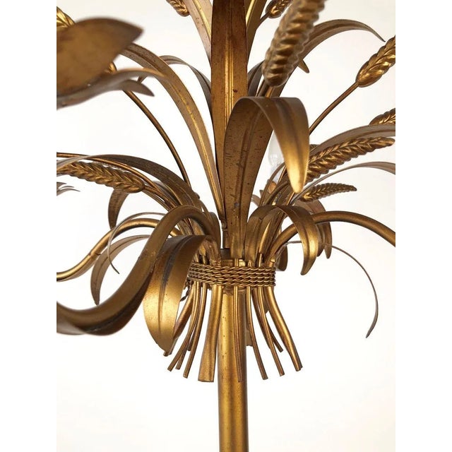 Italian Gilt Metal Candelabra Floor Lamp with Sheaf of Wheat Motif, 1963 For Sale - Image 9 of 18