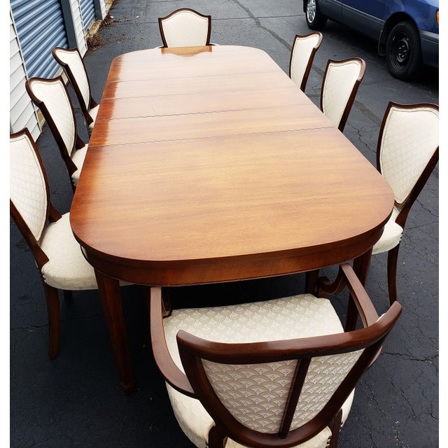 Drexel Heritage Dining Room Set Table, 3 Leafs and 8 Hepplewhite