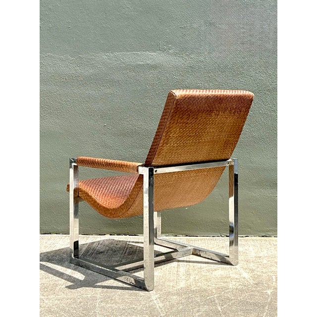 Vintage Ralph Lauren Woven Leather Loft Lounge Chair For Sale - Image 12 of 12