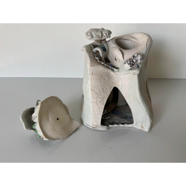 1980s 1980s Vintage Handmade Sculptural Abstract Landscape Art Pottery For Sale - Image 5 of 11