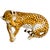 A fantastic vintage Italian glazed ceramic reclining leopard statue. This is a very realistic hand-made and hand-painted...