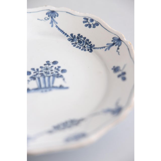 18th Century French Faience Scalloped Floral Plate For Sale - Image 4 of 8