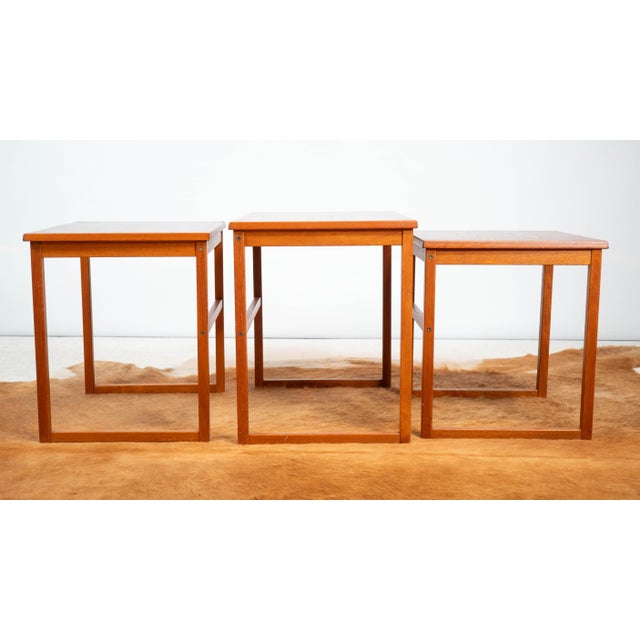 1970s 1970s Danish Modern BRDR Furbo Teak Nesting Tables - Set of 3 For Sale - Image 5 of 18