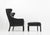 Set of Black Leather Wingchair and Ottoman by Borge Mogensen for Fredericia, 1960s For Sale - Image 17 of 17